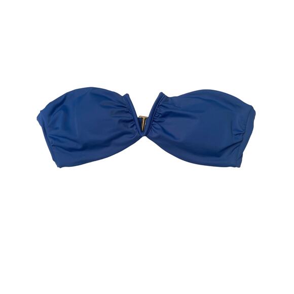 NWT ANDIE Bikini Top Size Medium The Scala Blue Strapless V Cut - Picture 1 of 5